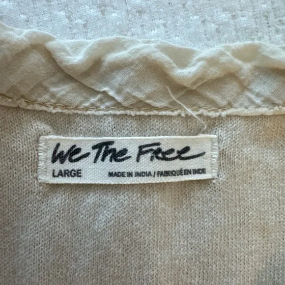 We The Free Cream Buttoned Blouse - Picture 5 of 6